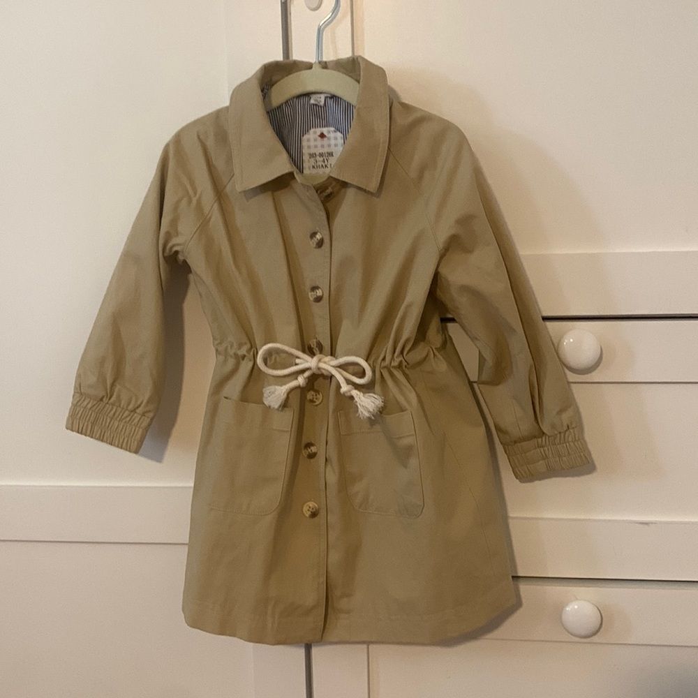 Unisex Coat for Kids Beige Sise 3/4 Toddler